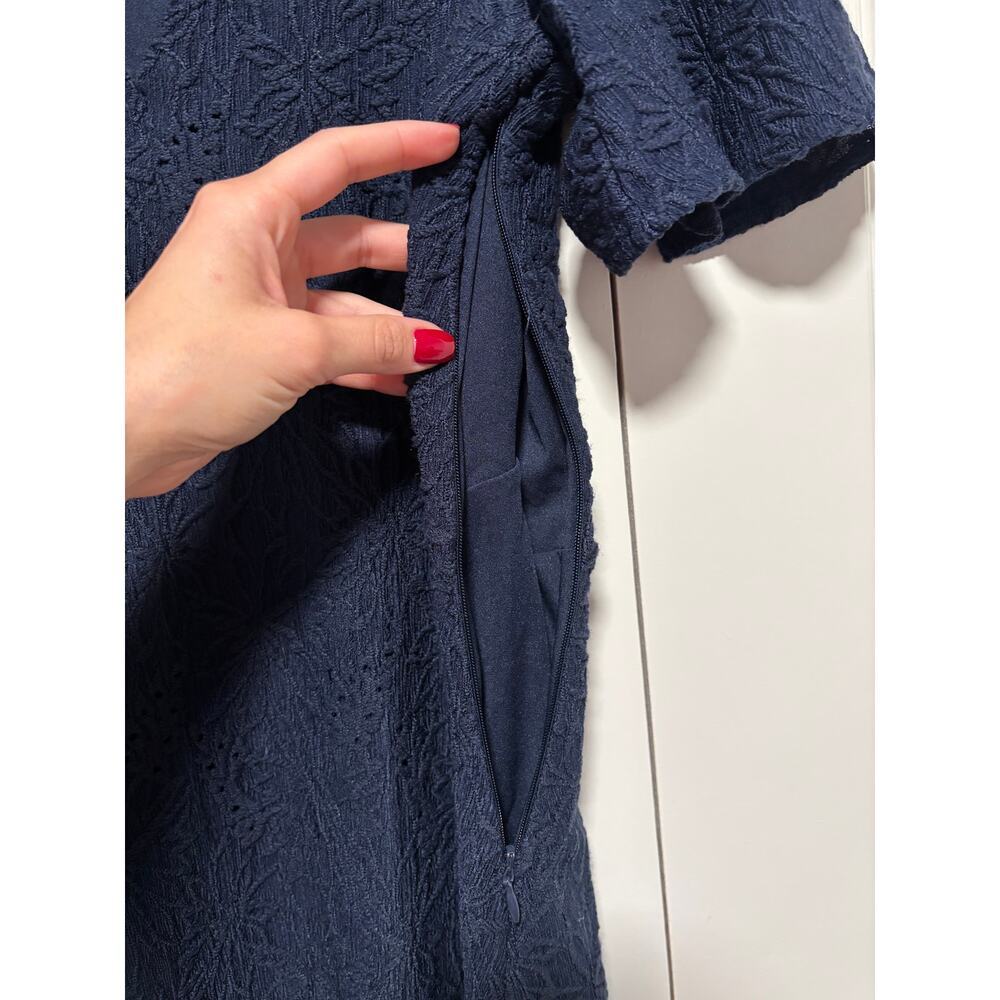 Michael Kors Navy Blue Embroidered Dress M - Picture 6 of 9